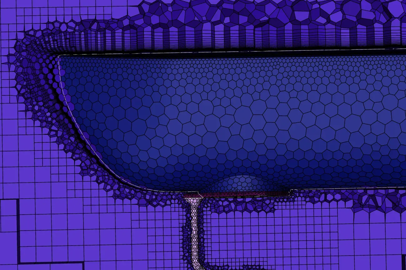 Close-up of inflation layers on the hull