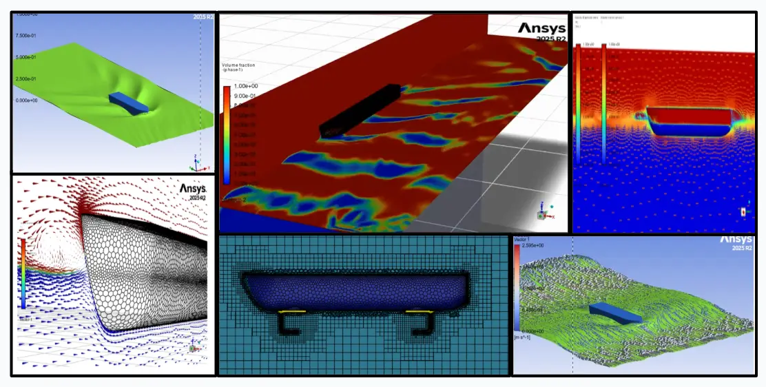 ANSYS Fluent CFD pressure and velocity field results