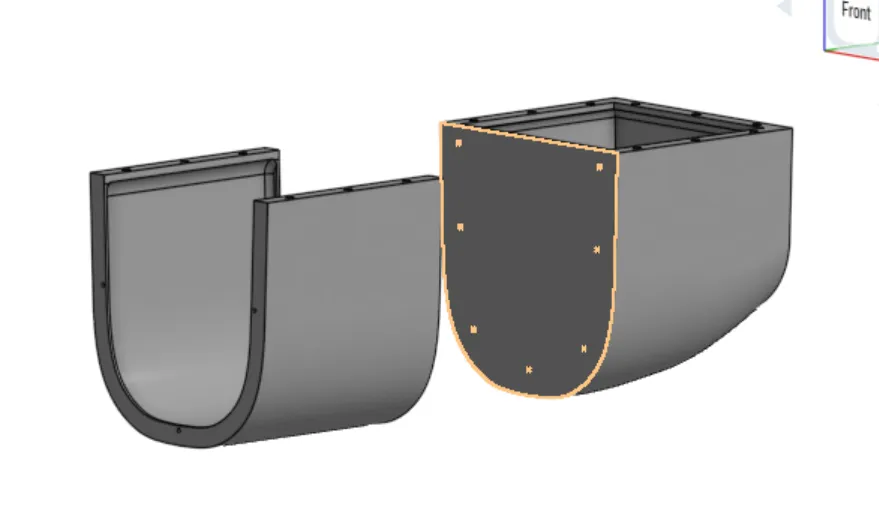 The hull modules in CAD