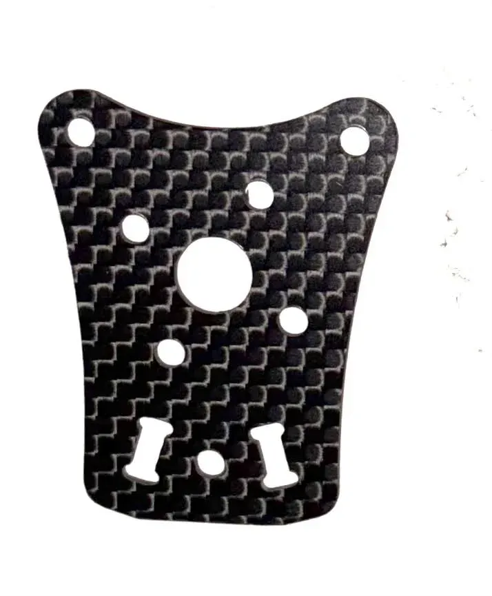 A finished waterjet-cut carbon-fiber mount plate