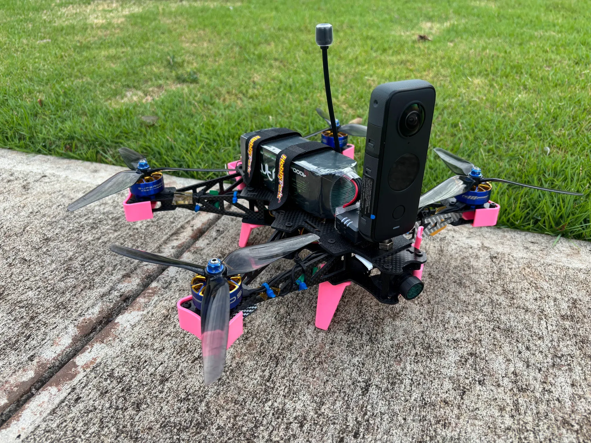 The finished 360° capture drone on a curb