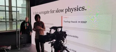 AJ giving a research talk at MIT