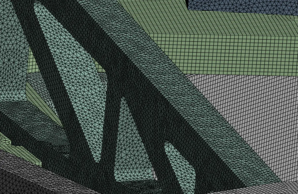 CFD mesh around the drone for aerodynamic and thermal analysis