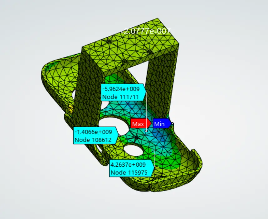 Finite element analysis of the redesigned carbon-fiber camera mount